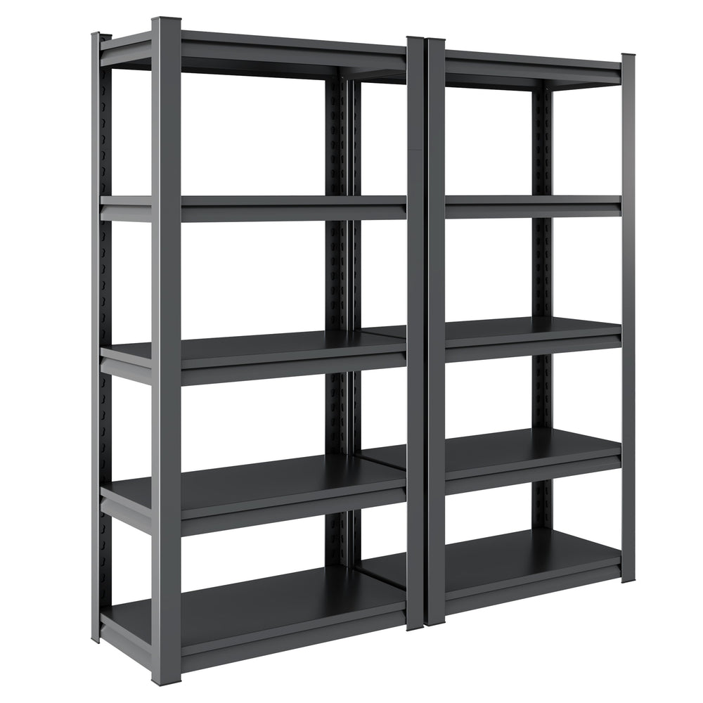 English Elm 63"H Heavy Duty 5-Tier Metal Shelving Rack 2000LB Capacity Adjustable Garage Storage Unit Black T2398P160408