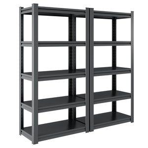 English Elm 72"H Heavy-Duty 5-Tier Metal Shelving Unit - Adjustable Industrial Storage Rack For Garage & More! T2398P160409