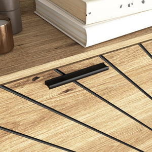 English Elm Shoe Cabinet with 3 Flip Drawers & Open Shelves, Slim Rustic Herringbone Organizer for Entryway Driftwood W2227P144266