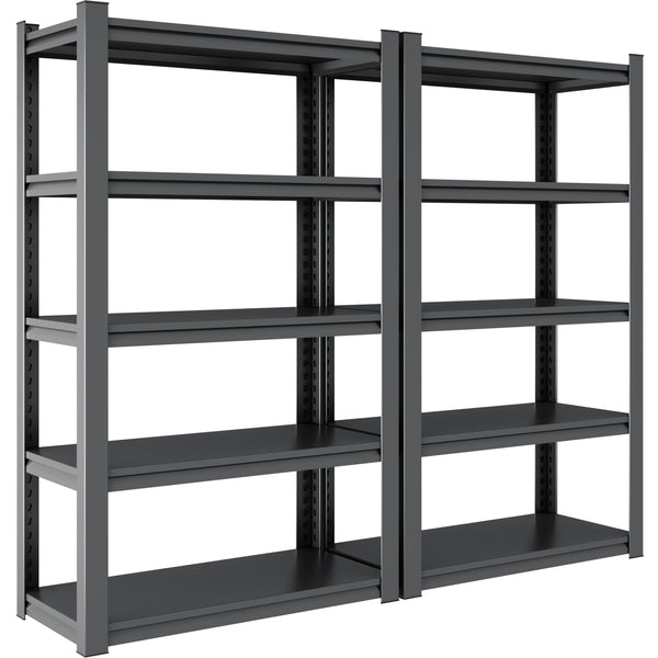 English Elm 72"H Heavy-Duty 5-Tier Metal Shelves - Adjustable Industrial Storage Rack For Garage & Home Use T2398P160411