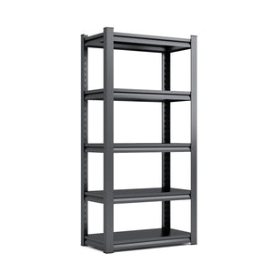 English Elm 63"H Heavy Duty 5-Tier Metal Shelving Rack 2000LB Capacity Adjustable Garage Storage Unit Black T2398P160408