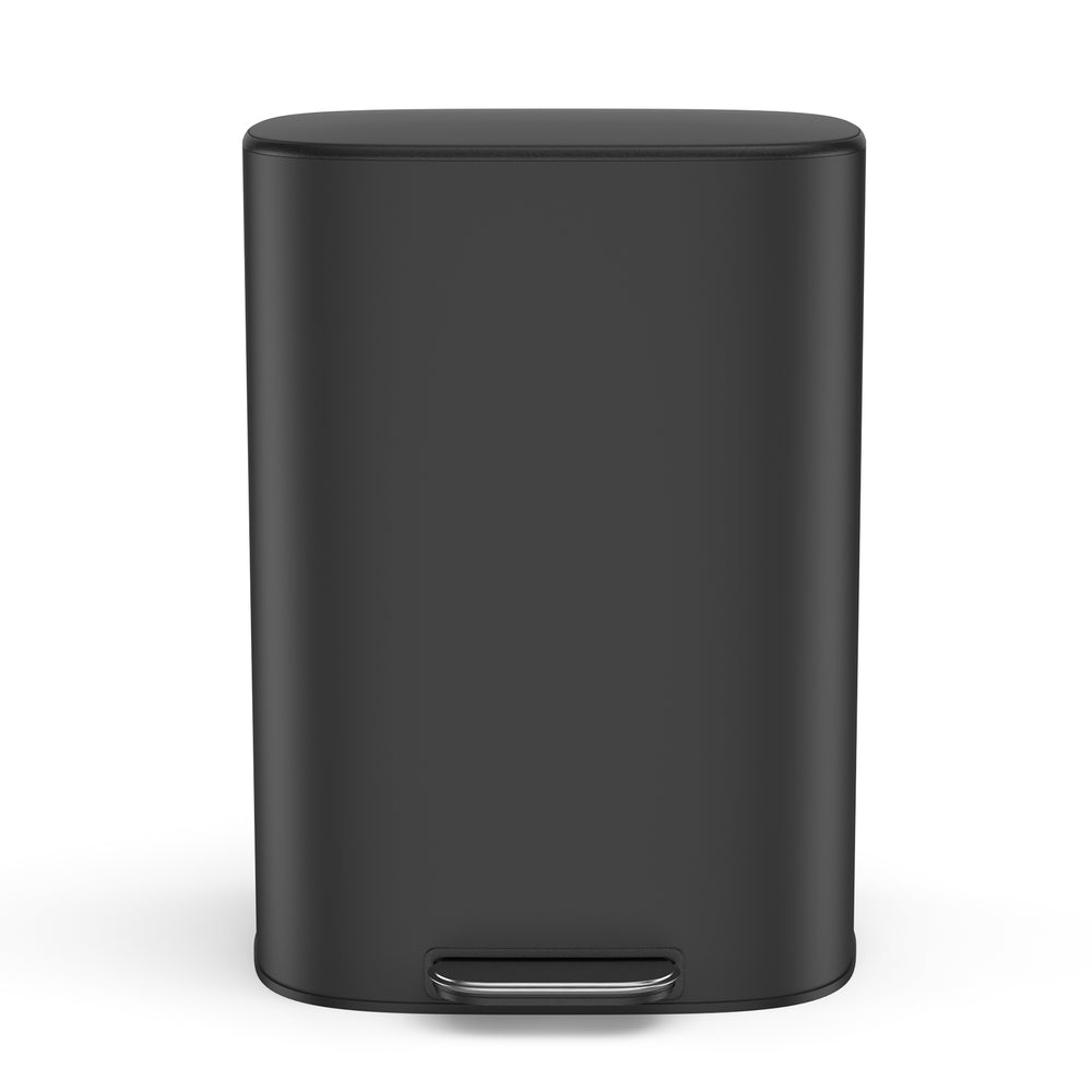 English Elm 13 13 Gallon/50L Stainless Steel Trash Can with Soft-Close Lid, Fingerprint-Proof Pedal Bin, Black W1550142007
