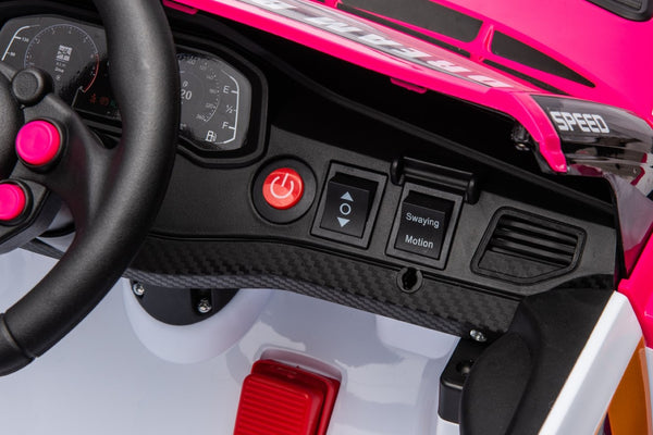 English Elm 12v4a Kids Ride on Car Dual Motor 4 Wheel Suspension Remote Control Opening Doors Pink W1620128201