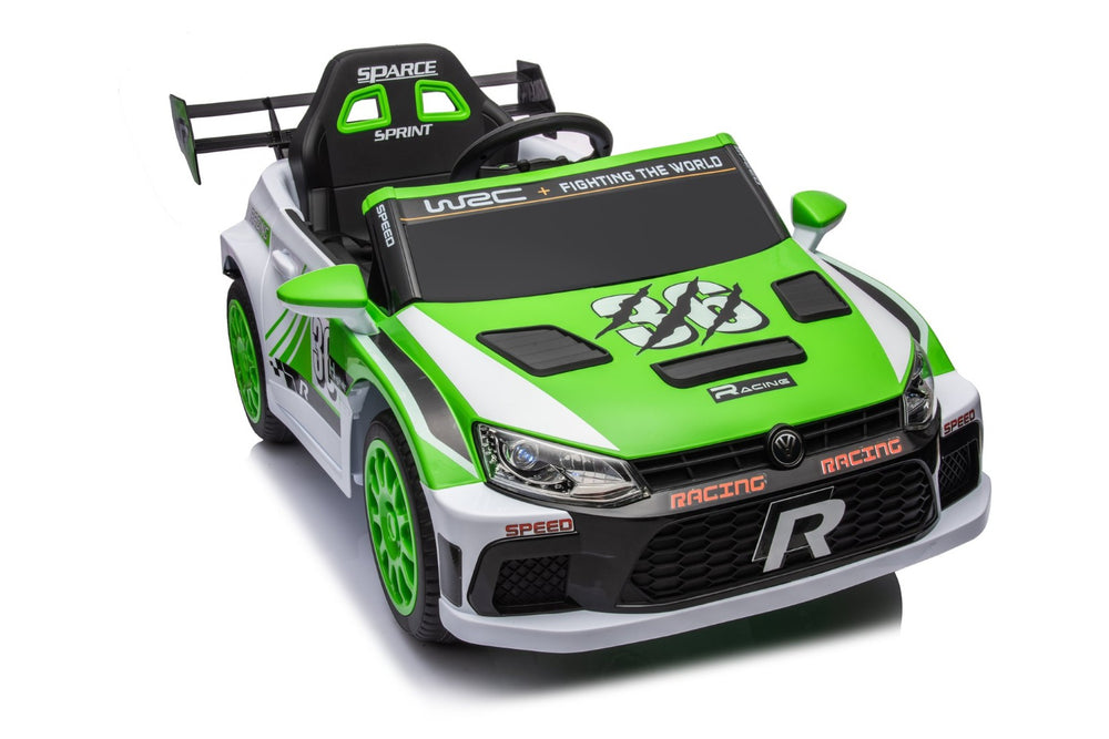 English Elm 12v4a Kids Ride on Car Dual Motor 4 Wheel Suspension Remote Control Opening Doors Green W1620128199