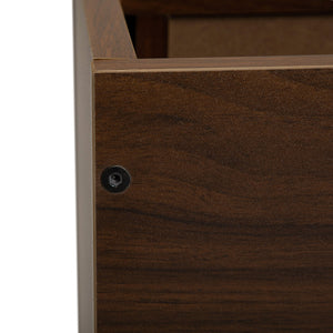 English Elm Wall mounted bedside table set of two Walnut — sturdy P2 board, 20kg desktop, dual-slide drawers, wall-fixed instructions included W2181P160506