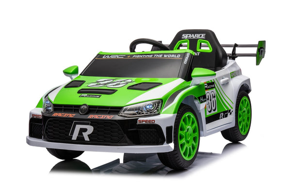 English Elm 12v4a Kids Ride on Car Dual Motor 4 Wheel Suspension Remote Control Opening Doors Green W1620128199
