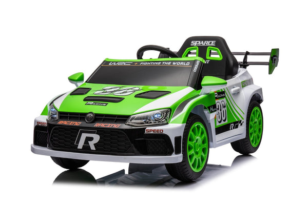 English Elm 12v4a Kids Ride on Car Dual Motor 4 Wheel Suspension Remote Control Opening Doors Green W1620128199