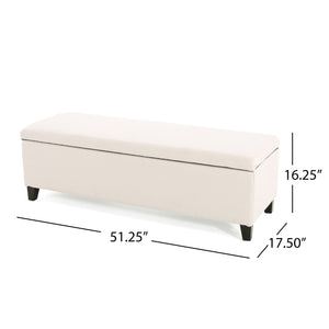 English Elm Christopher Knight Home® - GLOUSTER Storage Ottoman V2 – Tufted Contemporary Bench with Glossy Lid, Ample Hidden Storage, 51.25" L 74850.00BWHI