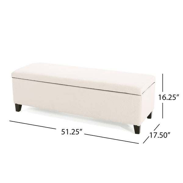 English Elm Christopher Knight Home® - GLOUSTER Storage Ottoman V2 – Tufted Contemporary Bench with Glossy Lid, Ample Hidden Storage, 51.25" L 74850.00BWHI