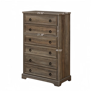 English Elm Modern 6-Drawer Dresser – Stylish Storage Solution For Bedroom & Hallway With Smooth-Glide Drawers W2275P149120