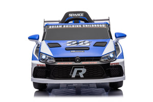 English Elm 12v4a Kids Ride on Car Dual Motor 4 Wheel Suspension Remote Control Opening Doors Blue W1620128202