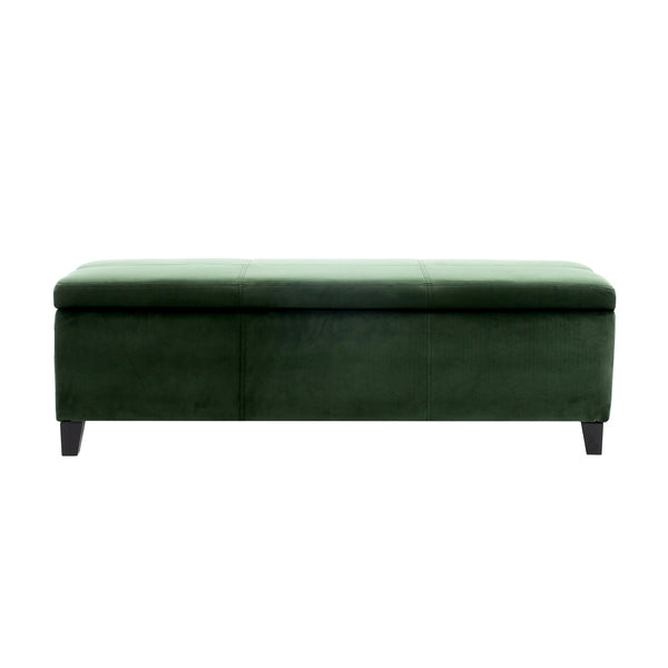 English Elm Christopher Knight Home® - GLOUSTER Plush Velvet Storage Ottoman with Lift-Top, Foam-Padded Seat, Sturdy Wood Frame & Chic Base Retro Green 57742.00GRN