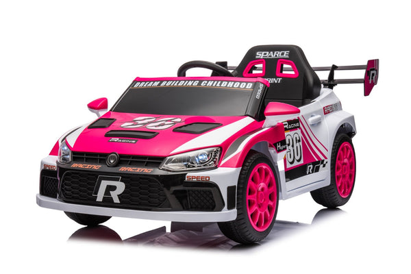 English Elm 12v4a Kids Ride on Car Dual Motor 4 Wheel Suspension Remote Control Opening Doors Pink W1620128201