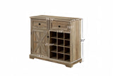 English Elm Farmhouse Buffet Cabinet With Storage Sideboard With 2 Drawers, Wine Bar Cabinet With Removable Wine Racks Storage Shelves, Liquor Coffee Bar Cupboard For Kitchen, Dining Room, Gray Wash39.37*15.75*34