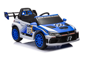 English Elm 12v4a Kids Ride on Car Dual Motor 4 Wheel Suspension Remote Control Opening Doors Blue W1620128202