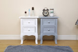 Hearth and Haven Set Nightstands Bedroom, Simple Wooden Bedside Table Night Stand with Drawer and Storage Basket Household W2296P147099