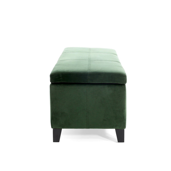 English Elm Christopher Knight Home® - GLOUSTER Plush Velvet Storage Ottoman with Lift-Top, Foam-Padded Seat, Sturdy Wood Frame & Chic Base Retro Green 57742.00GRN