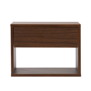English Elm Wall mounted bedside table set of two Walnut — sturdy P2 board, 20kg desktop, dual-slide drawers, wall-fixed instructions included W2181P160506