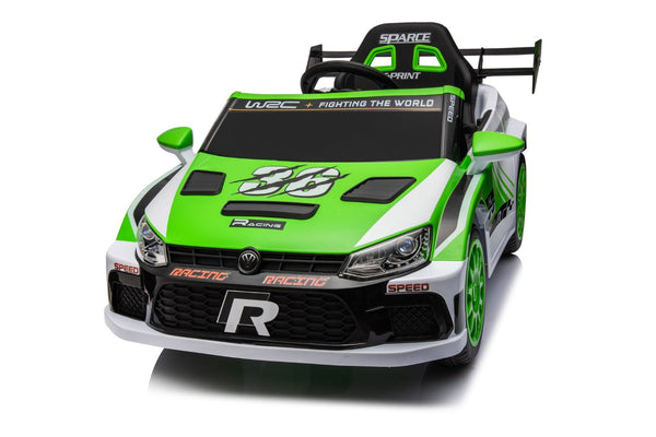 English Elm 12v4a Kids Ride on Car Dual Motor 4 Wheel Suspension Remote Control Opening Doors Green W1620128199