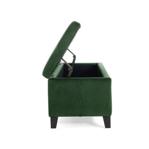 English Elm Christopher Knight Home® - GLOUSTER Plush Velvet Storage Ottoman with Lift-Top, Foam-Padded Seat, Sturdy Wood Frame & Chic Base Retro Green 57742.00GRN