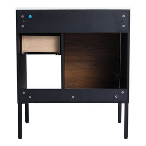 English Elm 30 inch Dual-Install Vanity with Gel Sink, Soft-Close Doors & 2/3 Drawers, Plywood, Water-Resist Finish W999102639