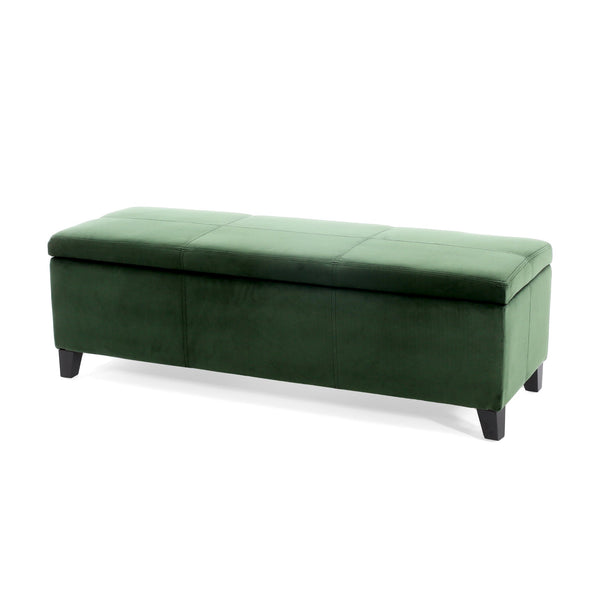 English Elm Christopher Knight Home® - GLOUSTER Plush Velvet Storage Ottoman with Lift-Top, Foam-Padded Seat, Sturdy Wood Frame & Chic Base Retro Green 57742.00GRN
