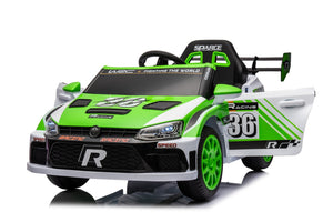 English Elm 12v4a Kids Ride on Car Dual Motor 4 Wheel Suspension Remote Control Opening Doors Green W1620128199