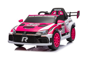 English Elm 12v4a Kids Ride on Car Dual Motor 4 Wheel Suspension Remote Control Opening Doors Pink W1620128201