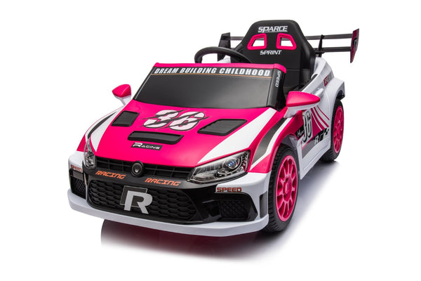 English Elm 12v4a Kids Ride on Car Dual Motor 4 Wheel Suspension Remote Control Opening Doors Pink W1620128201
