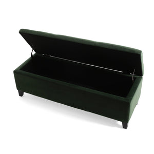 English Elm Christopher Knight Home® - GLOUSTER Plush Velvet Storage Ottoman with Lift-Top, Foam-Padded Seat, Sturdy Wood Frame & Chic Base Retro Green 57742.00GRN