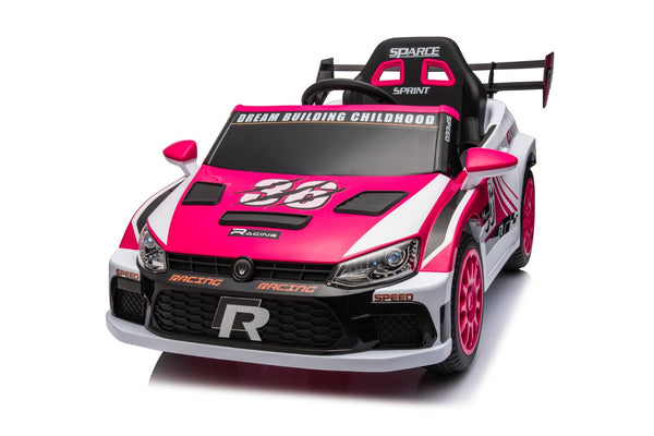 English Elm 12v4a Kids Ride on Car Dual Motor 4 Wheel Suspension Remote Control Opening Doors Pink W1620128201