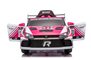 English Elm 12v4a Kids Ride on Car Dual Motor 4 Wheel Suspension Remote Control Opening Doors Pink W1620128201