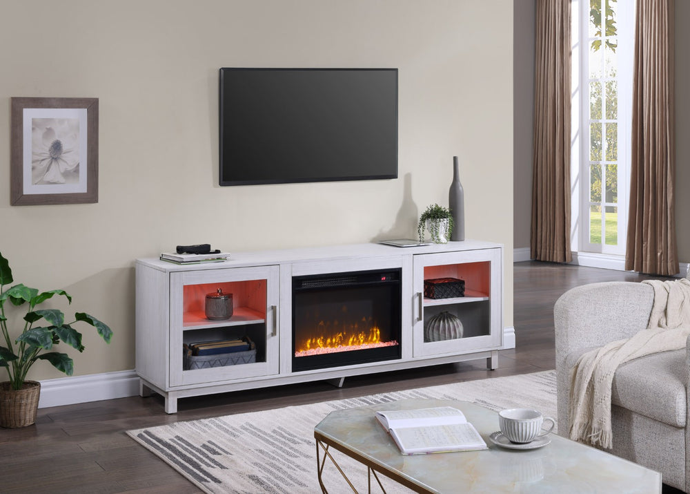 English Elm Summit 70 Inch Electric Fireplace Tv Console with Walnut Finish and Cabinet Storage B061P160688