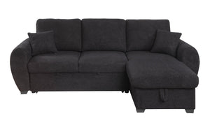 English Elm Veronica Teddy Fleece Sleeper Sectional with Reversible Chaise and Hidden Storage B061S00816