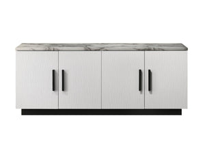 English Elm Matilda Modern Console Table Faux Marble Top Four Door Storage Entryway Buffet B061P160689