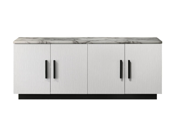 English Elm Matilda Modern Console Table Faux Marble Top Four Door Storage Entryway Buffet B061P160689