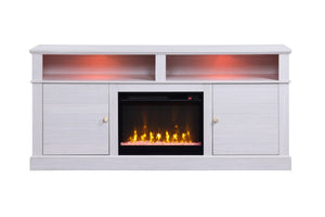 English Elm Summit 70 Inch Electric Fireplace Tv Console with Walnut Finish and Cabinet Storage B061P160679