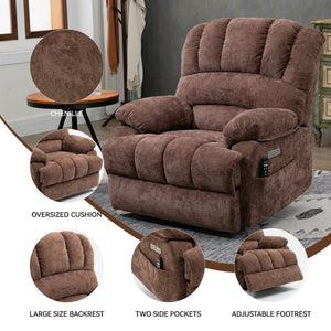 English Elm 23" Wide Seat Chenille Power Lift Recliner with Vibration Massage and Lumbar Heat W1803P247681