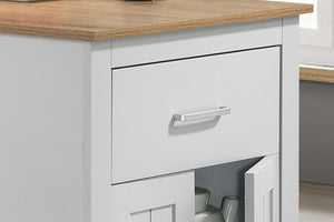 English Elm Alonzo Oak Finish Counter Height Dining Table with Cabinet Storage for Kitchen Nooks B061P160682