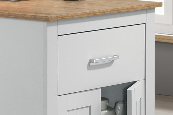 English Elm Alonzo Oak Finish Counter Height Dining Table with Cabinet Storage for Kitchen Nooks B061P160682