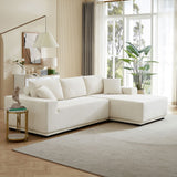 English Elm Modular Sectional Living Room Corduroy Sofa Set Upholstered Sleeper Sofa For Living Room, Bedroom, Salon, 2 Piece Free Combination, L-Shape,Including Bottom Frame . Beige