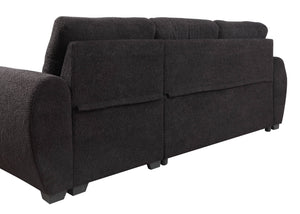 English Elm Veronica Teddy Fleece Sleeper Sectional with Reversible Chaise and Hidden Storage B061S00816