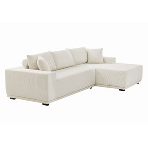 English Elm Modular Sectional Living Room Corduroy Sofa Set Upholstered Sleeper Sofa For Living Room, Bedroom, Salon, 2 Piece Free Combination, L-Shape,Including Bottom Frame . Beige