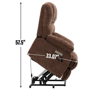 English Elm 23" Wide Seat Chenille Power Lift Recliner with Vibration Massage and Lumbar Heat W1803P247681