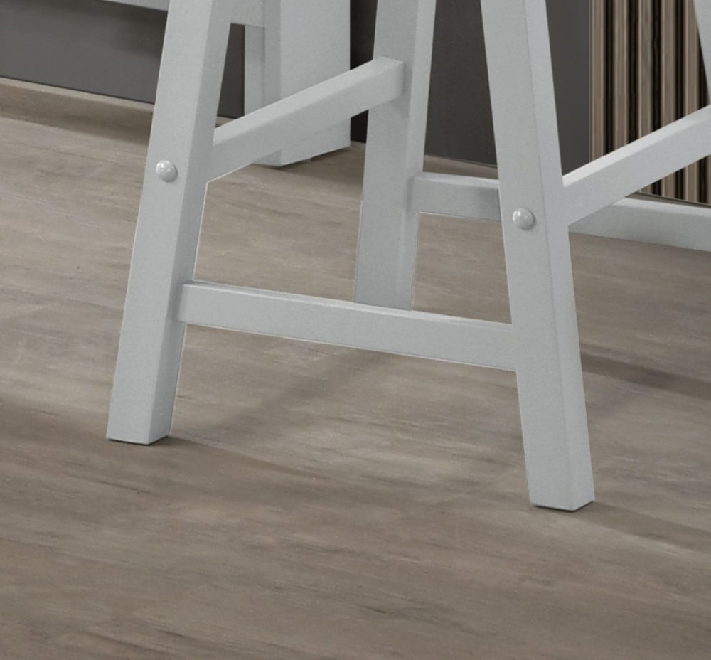 English Elm Set of 2 Alonzo Backless Counter Stools Solid Wood Frame Ergonomic Kitchen Seating B061P160683
