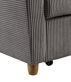 English Elm Justine Corduroy Convertible Loveseat with Fold Flat Sleeper and Wood Legs B061P160678