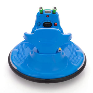 English Elm 12v Snail Electric Bumper Ride on Car with 360 Spin Led Music Parental Remote Ages 3-8 Blue W2181P160634