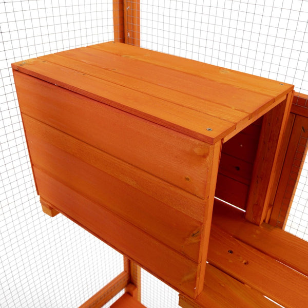 English Elm Large Outdoor Cat Enclosure Fir Wood Mesh Multi-level Habitat with Perches and Condos W2181P160607