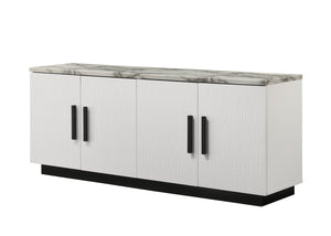 English Elm Matilda Modern Console Table Faux Marble Top Four Door Storage Entryway Buffet B061P160689