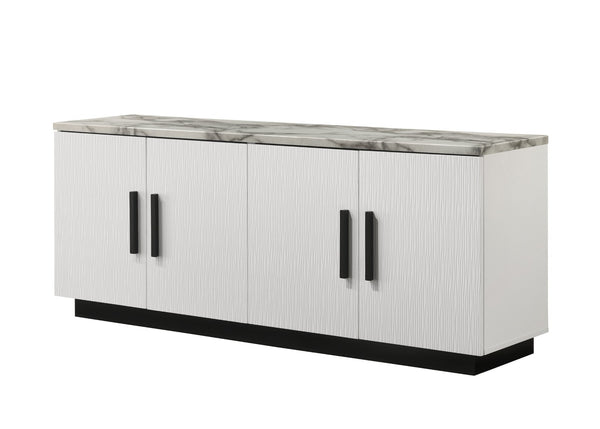 English Elm Matilda Modern Console Table Faux Marble Top Four Door Storage Entryway Buffet B061P160689
